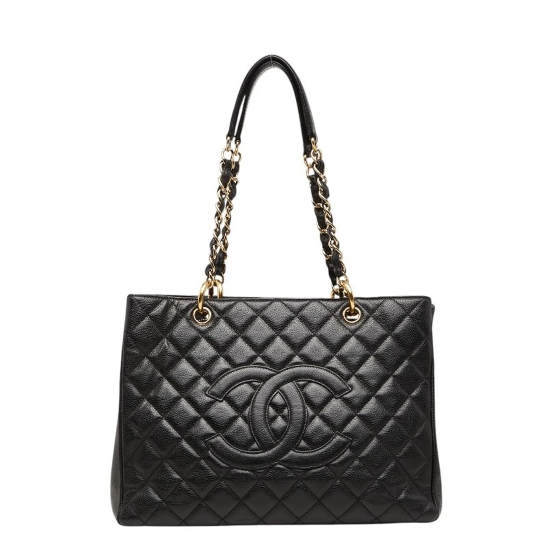 CHANEL COCO MARK MATELASSE GST TOTE BAG SHOULDER BLACK CAVIARSKIN: Chanel Coco Mark Matelasse GST Tote Bag Shoulder Black CaviarSkin Brand: Chanel Type/Style: Shoulder bag, Tote bag Material: Grained Calfskin Color: Black Size: (HxWxD) 24cm x 33cm x 13cm / 9.44'' x 1
