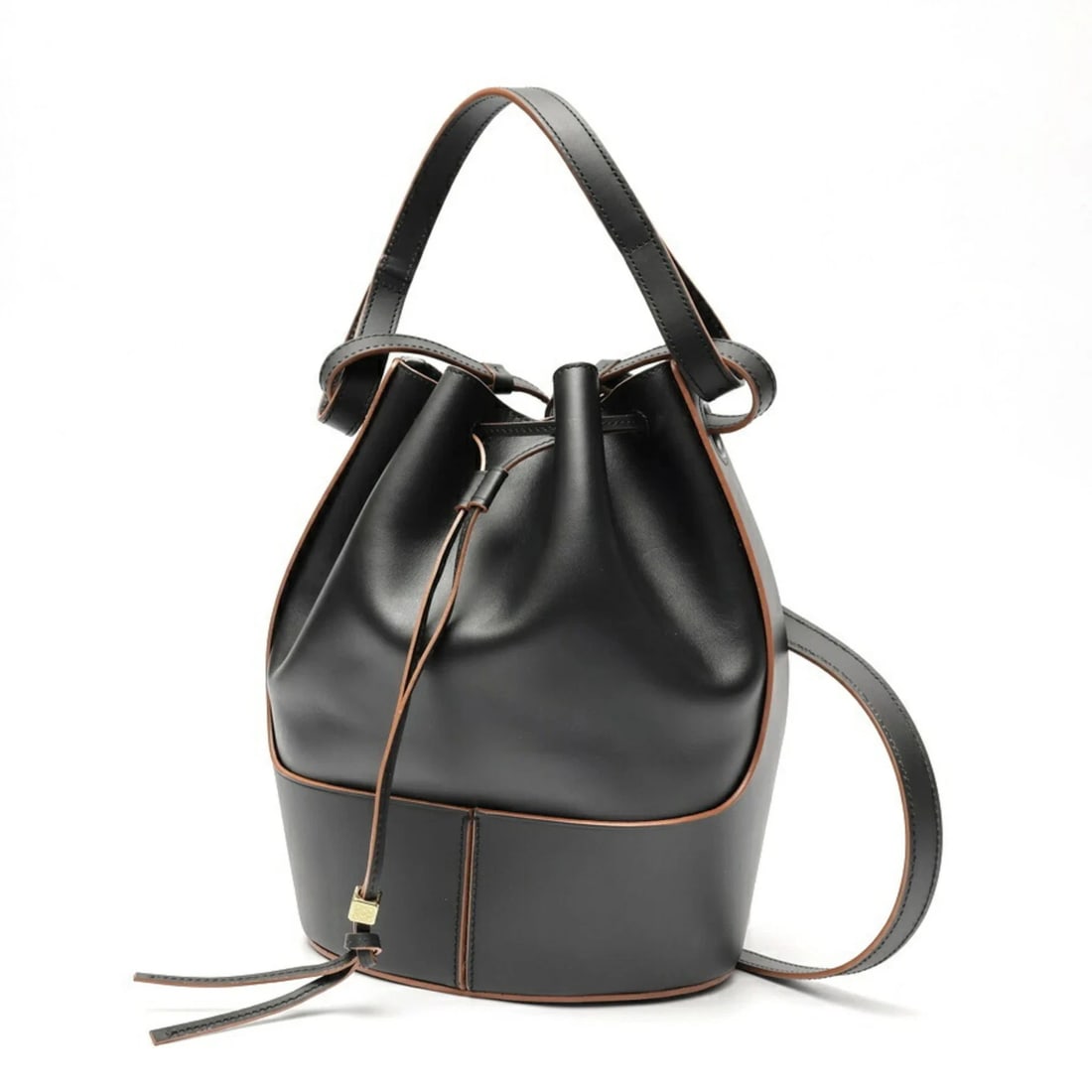 LOEWE BALLOON BAG MEDIUM SHOULDER LEATHER BLACK (1 of 4)