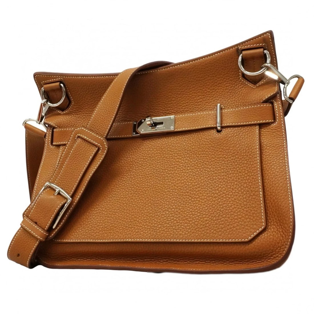 HERMES JYPSIERE 34 SHOULDER BAG, TAURILLON CLEMENCE LEATHER, GOLD: Hermes Jypsiere 34 Shoulder Bag, Taurillon Clemence Leather, Gold Brand: Hermes Type/Style: Shoulder bag Material: Taurillon clemence leather Color: Gold Size: (HxWxD) 28cm x 33cm x 15cm / 11.02'' x 1