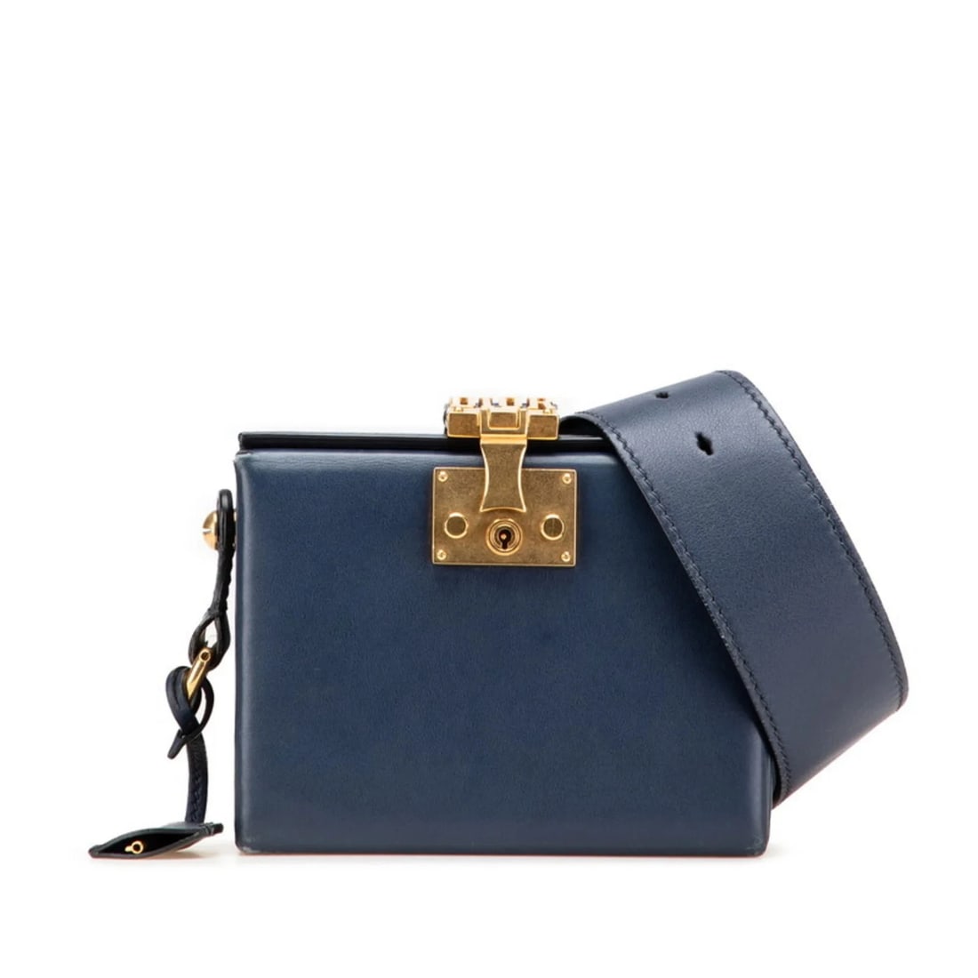 CHRISTIAN DIOR ADDICT SMALL BOX CROSSBODY SHOULDER BAG, NAVY (1 of 3)