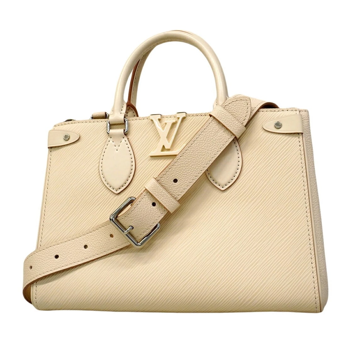 LOUIS VUITTON EPI GRENELLE TOTE PM QUARTZ 2-WAY HANDBAG: Louis Vuitton Epi Grenelle Tote PM Quartz 2-way handbag Brand: Louis Vuitton Type/Style: Handbag Material: None Color: White Size: (HxWxD) 19.5cm x 27.5cm x 11.5cm / 7.67'' x 10.82'' x 4.52'' Acce