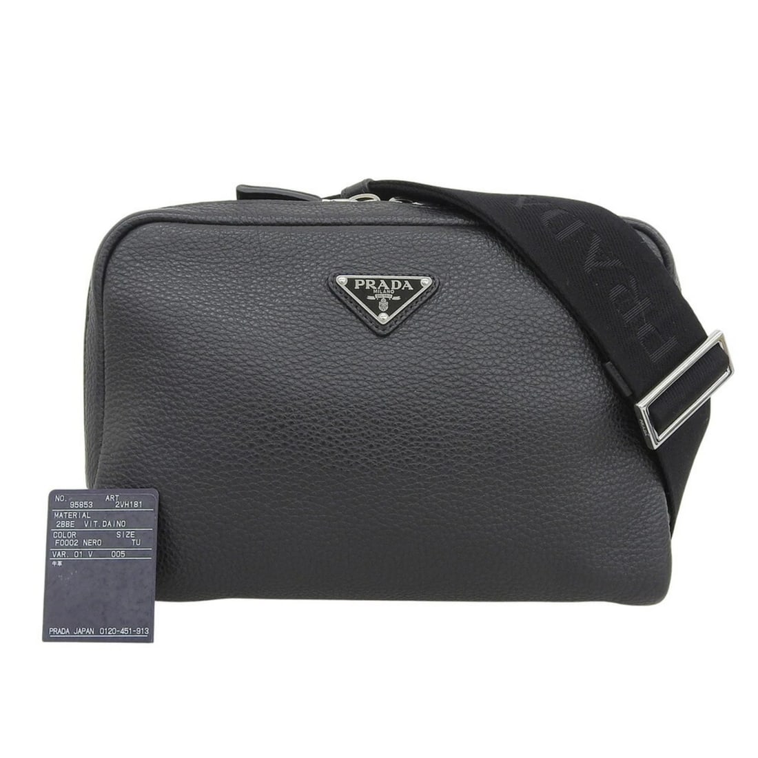 PRADA VITELLO DINO WAIST BAG IN BLACK: Prada Vitello Dino Waist Bag in Black Brand: Prada Type/Style: Sling bag Material: Vitello Daino Color: Black Size: (HxWxD) 16cm x 24cm x 8cm / 6.29'' x 9.44'' x 3.14'' Accessories: None A