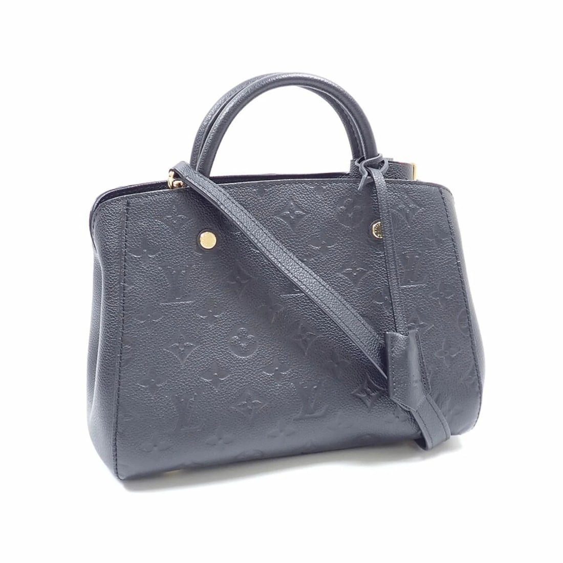 LOUIS VUITTON MONOGRAM EMPREINTE MONTAIGNE BB HANDBAG FOR WOMEN: Louis Vuitton Monogram Empreinte Montaigne BB Handbag for Women Brand: Louis Vuitton Type/Style: Handbag Material: Leather Color: Noir Size: (HxWxD) 19cm x 25cm x 10cm / 7.48'' x 9.84'' x 3.93'' A