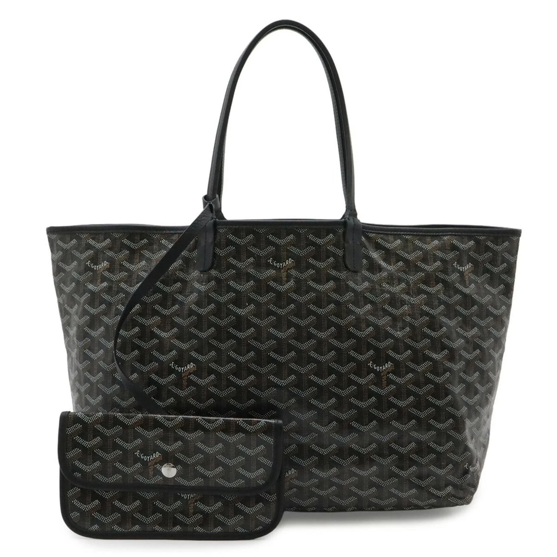 GOYARD SAINT LOUIS PM TOTE BAG SHOULDER COATED CANVAS LEATHER BLACK: GOYARD Saint Louis PM Tote Bag Shoulder Coated Canvas Leather Black Brand: Goyard Type/Style: Shoulder bag, Tote bag Material: Coated canvas , Leather Color: Black, Brown, White Size: (HxWxD) 26.5cm x