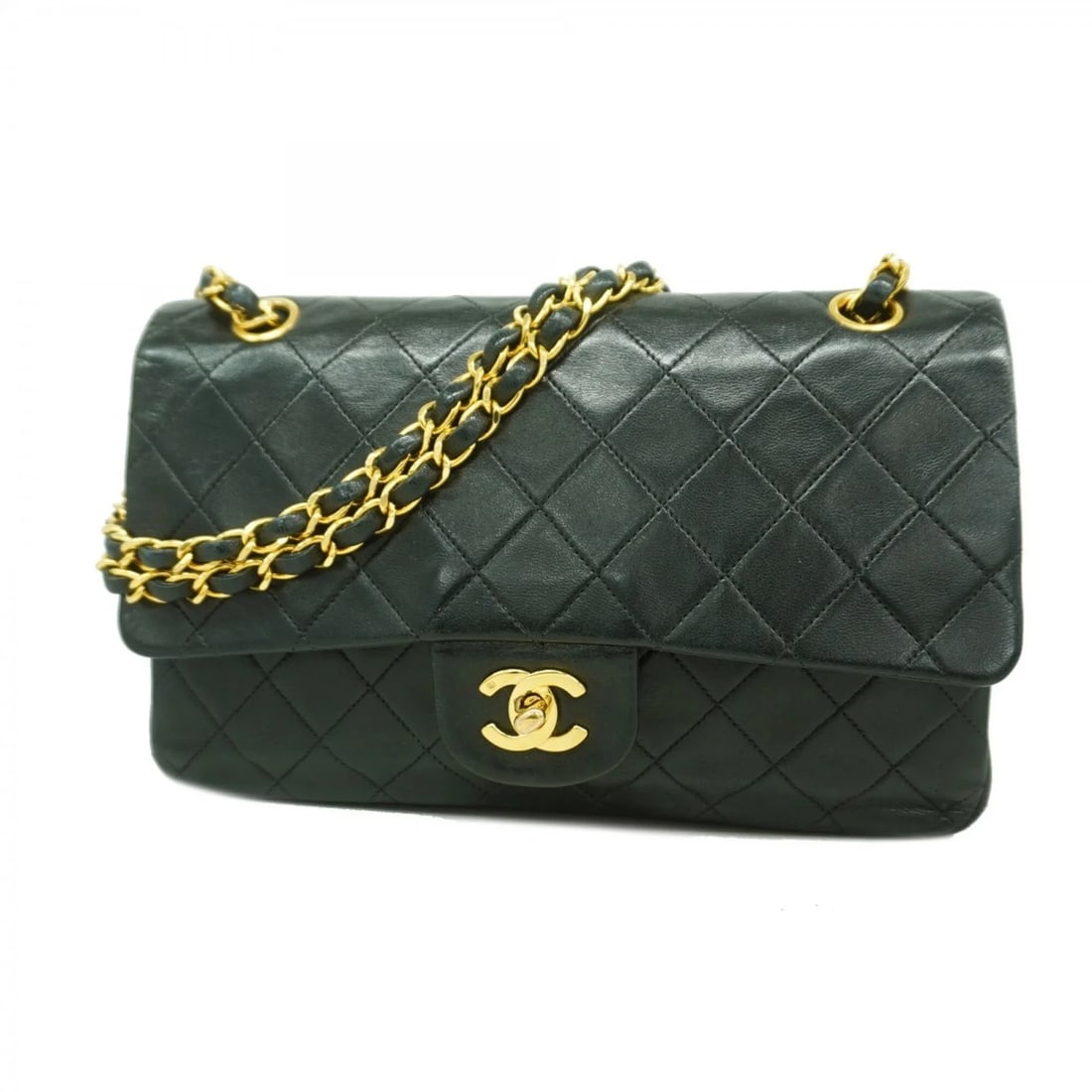 CHANEL MATELASSE SHOULDER BAG, DOUBLE FLAP, CHAIN, LAMBSKIN, BLACK: Chanel Matelasse Shoulder Bag, Double Flap, Chain, Lambskin, Black Brand: Chanel Type/Style: Shoulder bag Material: Leather Color: Black Size: (HxWxD) 16.5cm x 25.5cm x 7cm / 6.49'' x 10.03'' x 2.75''