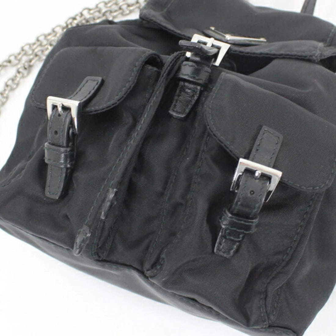PRADA SHOULDER BAG MINI BACKPACK NYLON BLACK - 8