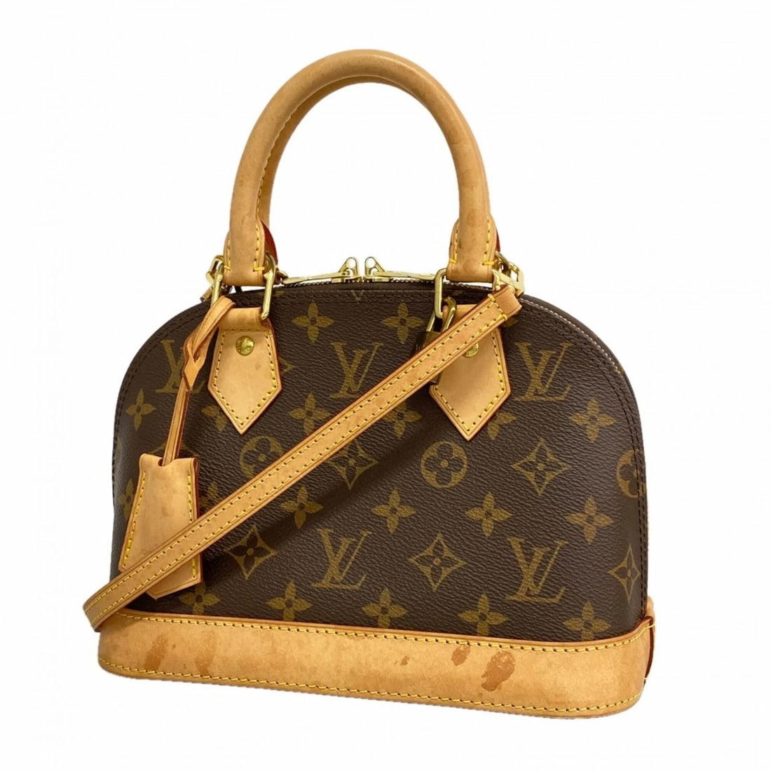 LOUIS VUITTON ALMA BB MONOGRAM HANDBAG BROWN 2-WAY BAG FOR WOMEN: Louis Vuitton Alma BB Monogram Handbag Brown 2-way bag for women Brand: Louis Vuitton Type/Style: Handbag Material: PVC coated canvas Color: Brown Size: (HxWxD) 17cm x 23.5cm x 11.5cm / 6.69'' x 9.25'