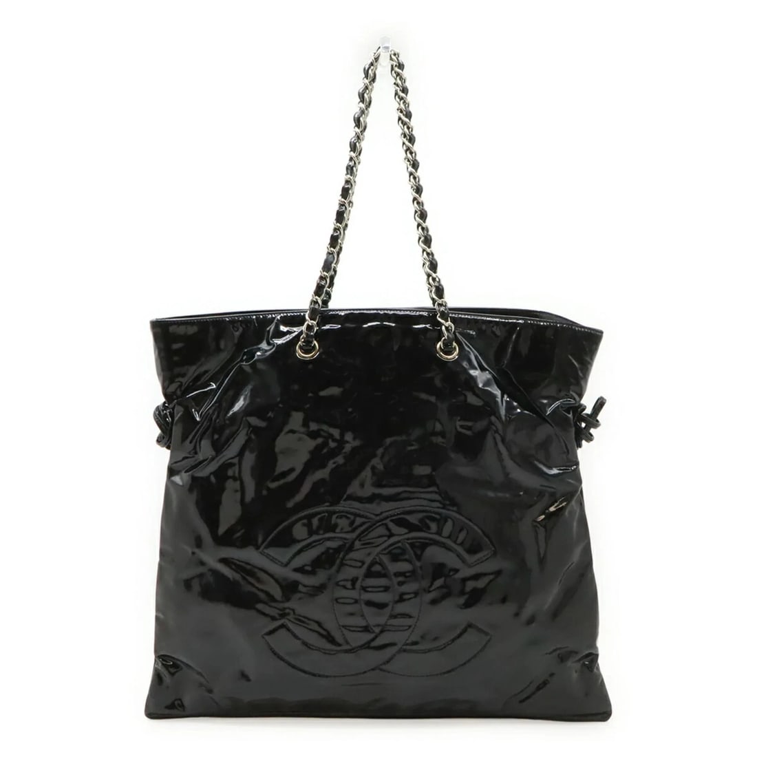 CHANEL BONBON CHAIN TOTE COCO MARK BAG SHOULDER ENAMEL BLACK: CHANEL Bonbon Chain Tote Coco Mark Bag Shoulder Enamel Black Brand: Chanel Type/Style: Shoulder bag, Tote bag Material: Leather Color: Black Size: (HxWxD) 41.5cm x 45cm / 16.33'' x 17.71'' Accesso