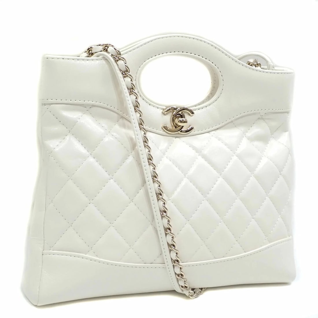 CHANEL MATELASSE SHOULDER BAG, , WHITE LAMBSKIN (1 of 3)
