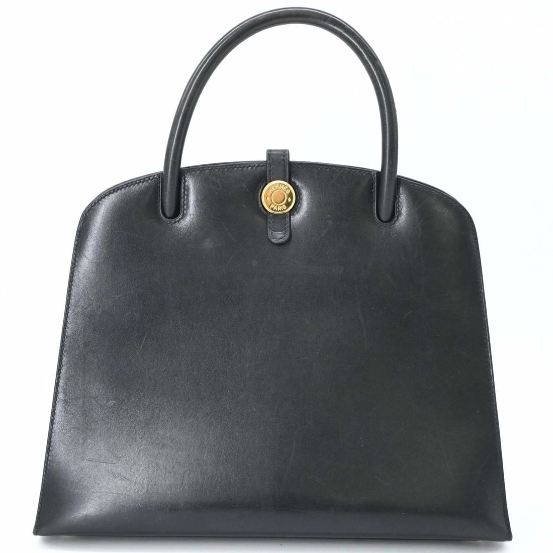 HERMES DALVIE MM HANDBAG BOX CALF LEATHER BLACK (1 of 5)