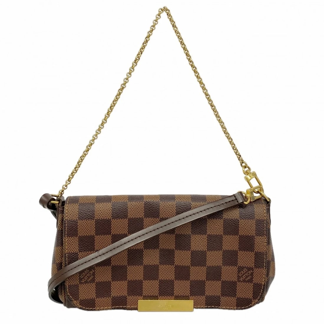 LOUIS VUITTON DAMIER FAVORITE PM HANDBAG EBENE 2-WAY BAG (1 of 6)
