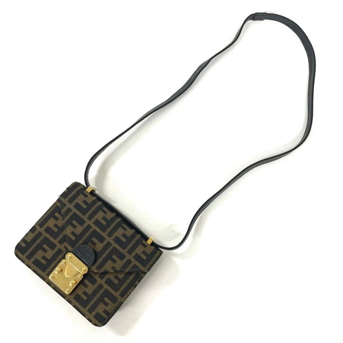 FENDI ZUCCA MINI SHOULDER BAG, CANVAS, BROWN (1 of 4)