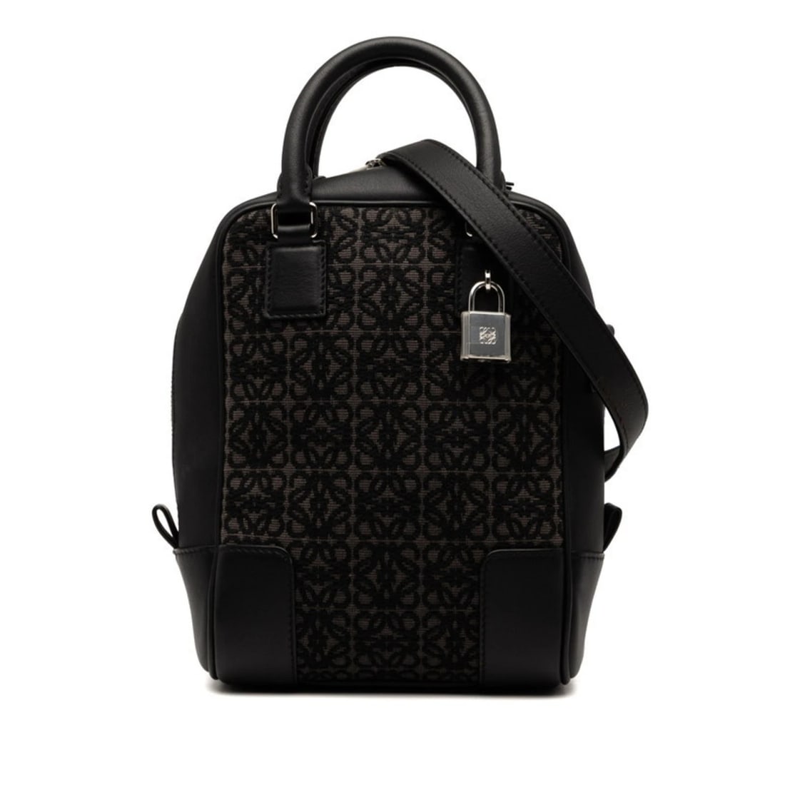 LOEWE ANAGRAM AMAZONA 15 HANDBAG/SHOULDER BAG, 2-WAY, BLACK/GREY (1 of 3)