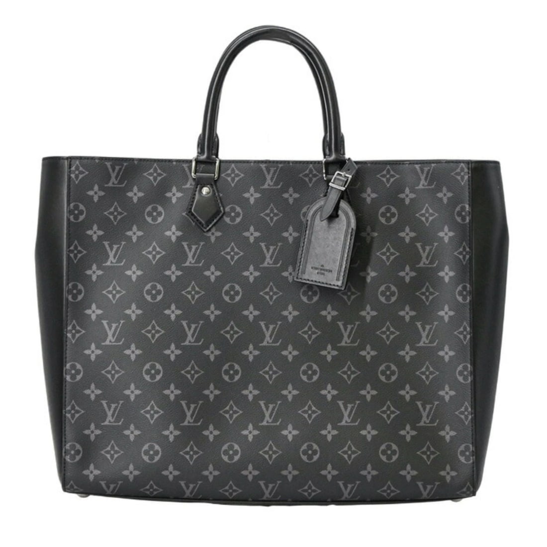 LOUIS VUITTON GRAND SAC MONOGRAM ECLIPSE TOTE BAG HANDBAG: LOUIS VUITTON Grand Sac Monogram Eclipse Tote Bag Handbag Brand: Louis Vuitton Type/Style: Handbag, Pouch, Tote bag Material: Monogram Eclipse Color: Black Size: (HxWxD)34cm x 42cm x 14cm / 13.38'' x 