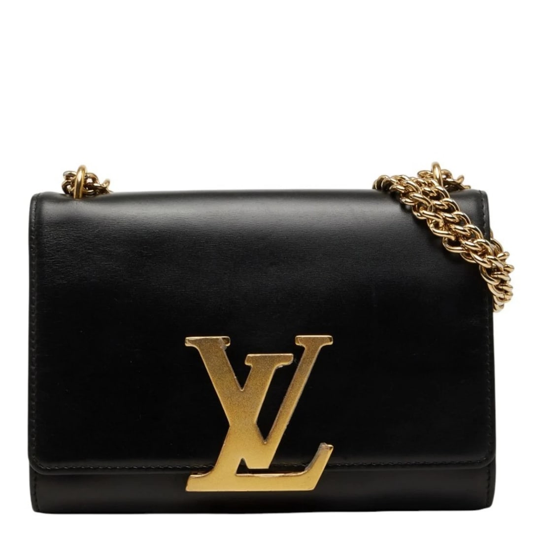 LOUIS VUITTON POCHETTE LOUISE MM CHAIN SHOULDER BAG NOIR: Louis Vuitton Pochette Louise MM Chain Shoulder Bag Noir Brand: Louis Vuitton Type/Style: Shoulder bag Material: Leather Color: Black,Noir Size: (HxWxD)15cm x 21cm x 3.5cm / 5.9'' x 8.26'' x 1.37''