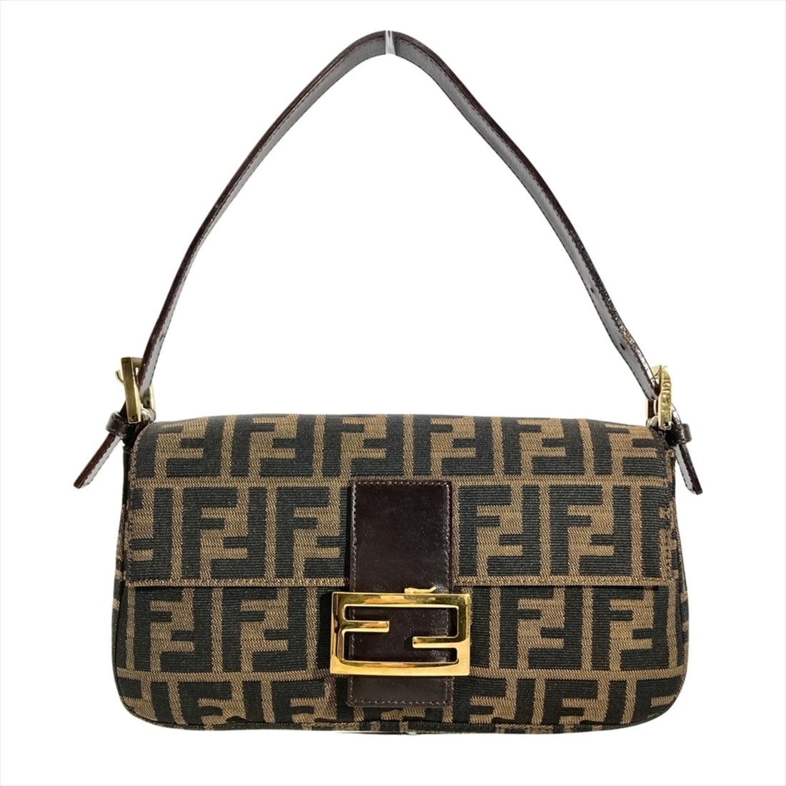 FENDI ZUCCA PATTERN MAMMA BUCKET SHOULDER BAG, CANVAS, BROWN, GOLD: Fendi Zucca pattern Mamma Bucket shoulder bag, canvas, brown, gold Brand: Fendi Type/Style: Shoulder bag Material: Canvas Color: Brown Size: (HxWxD)15cm x 26cm x 4cm / 5.9'' x 10.23'' x 1.57'' Acc