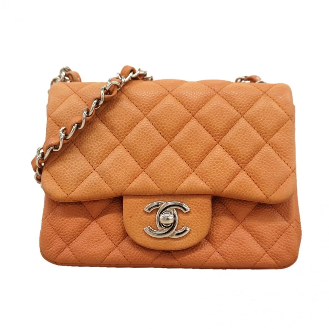CHANEL MINI MATELASSE CHAIN SHOULDER BAG, CAVIARSKINLEATHER, BROWN: Chanel Mini Matelasse Chain Shoulder Bag, CaviarSkinLeather, Brown Brand: Chanel Type/Style: Shoulder bag Material: Grained Calfskin Color: Brown Size: (HxWxD)12.5cm x 16.5cm x 7cm / 4.92'' x 6.49'' x