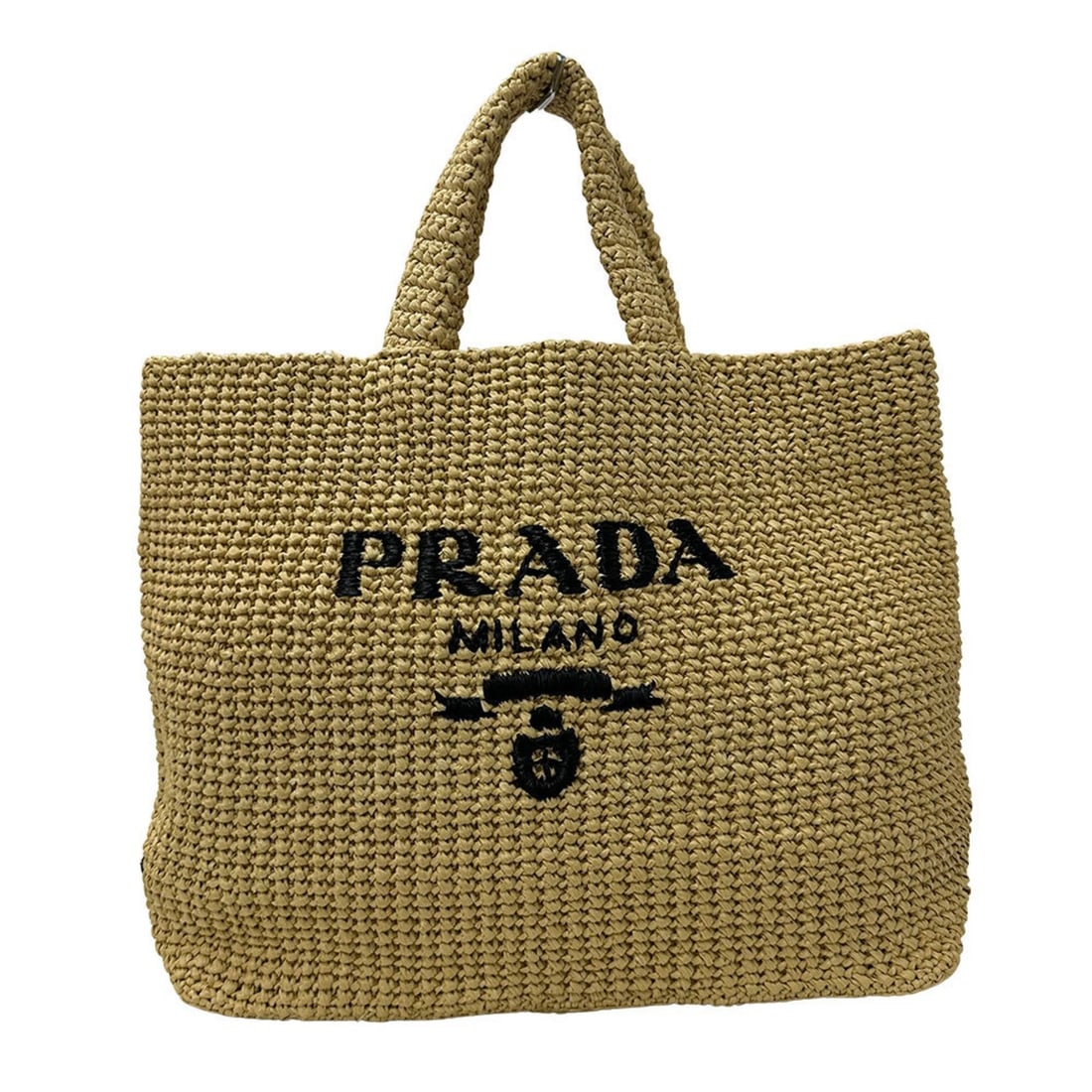 PRADA RAFFIA TOTE BAG IN NATURAL YELLOW: Prada Raffia Tote Bag in Natural Yellow Brand: Prada Type/Style: Handbag, Tote bag Material: Raffia Color: Yellow Size: (HxWxD)32cm x 38cm x 15cm / 12.59'' x 14.96'' x 5.9'' Accessories: None