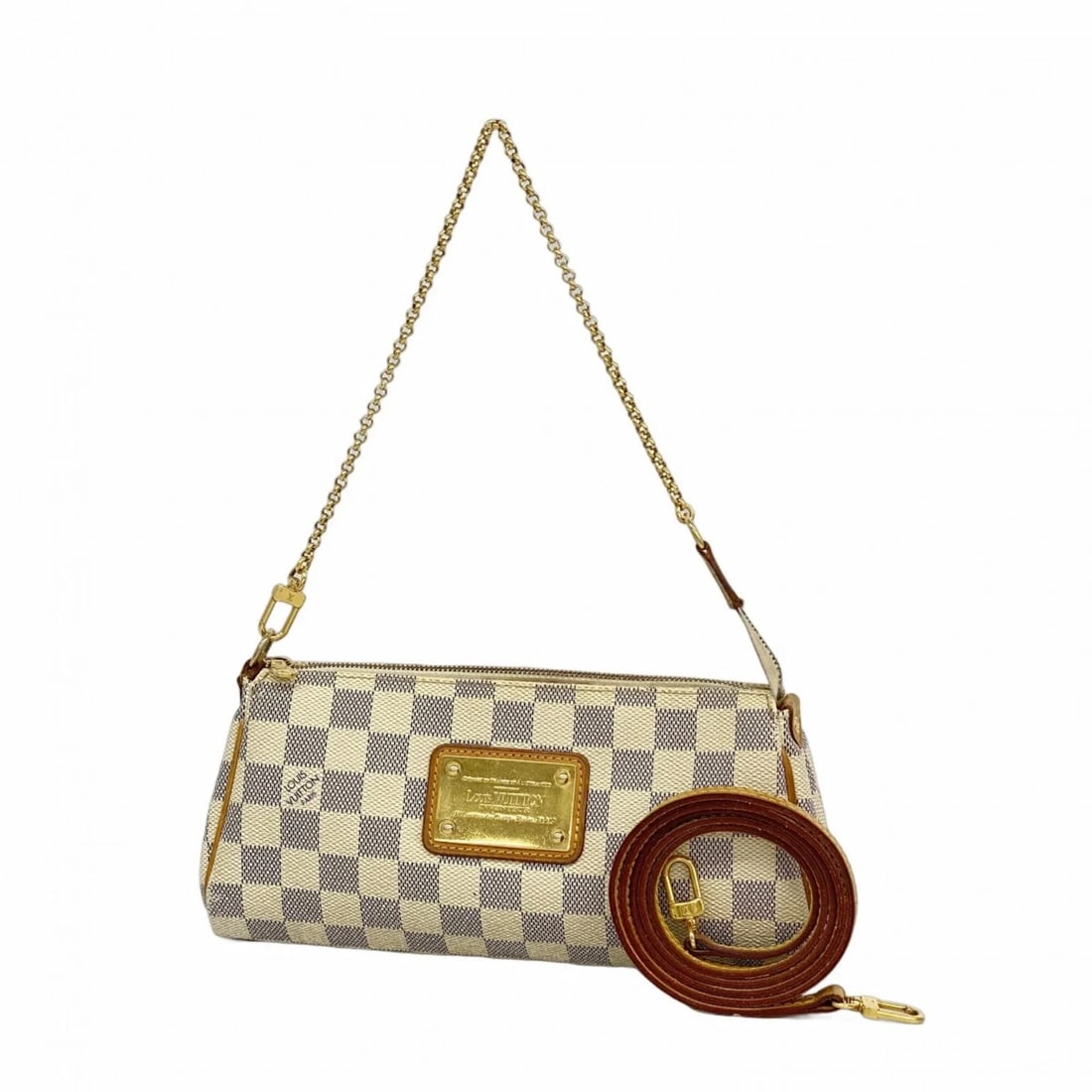 LOUIS VUITTON DAMIER AZUR EVA HANDBAG WHITE 2-WAY BAG FOR WOMEN: Louis Vuitton Damier Azur Eva Handbag White 2-way bag for women Brand: Louis Vuitton Type/Style: Handbag Material: None Color: White Size: (HxWxD)12.5cm x 25cm x 4.5cm / 4.92'' x 9.84'' x 1.77'' A