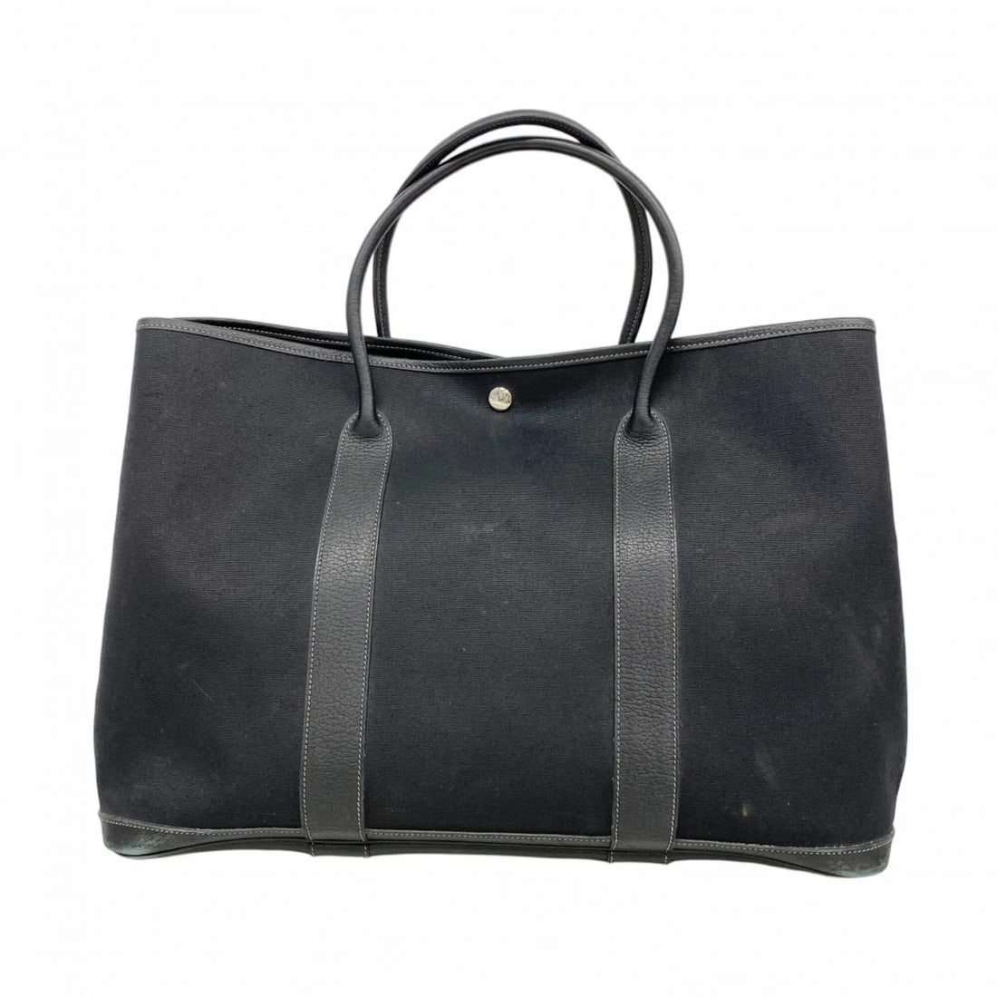 HERMES GARDEN GM TOTE BAG, TOILE OFFICIER, BLACK,: Hermes Garden GM Tote Bag, Toile Officier, Black, Brand: Hermes Type/Style: Tote bag Material: Toile Officier Color: Black Size: (HxWxD)31cm x 44cm x 21cm / 12.2'' x 17.32'' x 8.26'' Accessories: