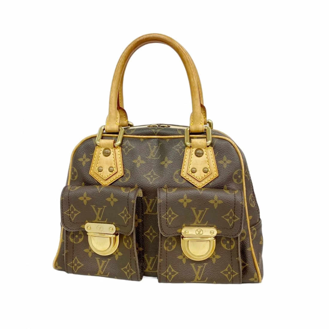 LOUIS VUITTON MONOGRAM MANHATTAN PM HANDBAG BROWN: Louis Vuitton Monogram Manhattan PM Handbag Brown Brand: Louis Vuitton Type/Style: Handbag Material: None Color: Brown Size: (HxWxD)21cm x 29cm x 11.5cm / 8.26'' x 11.41'' x 4.52'' Accessories: No