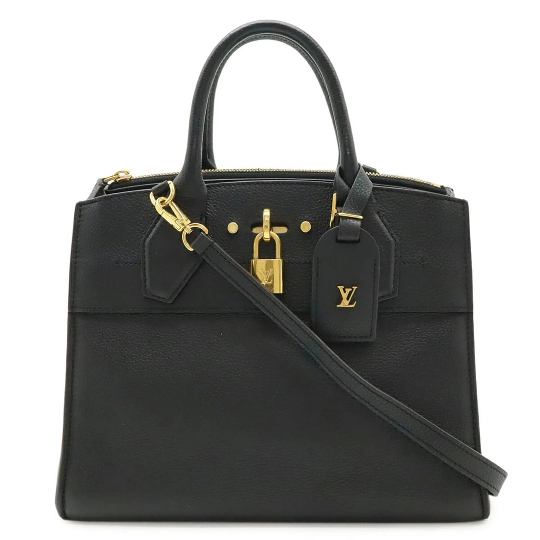 LOUIS VUITTON CITY STEAMER PM HANDBAG SHOULDER BAG LEATHER NOIR: LOUIS VUITTON City Steamer PM Handbag Shoulder Bag Leather Noir Brand: Louis Vuitton Type/Style: Handbag, Shoulder bag Material: Leather Color: Noir Size: (HxWxD)20cm x 26.5cm x 14cm / 7.87'' x 10.43'