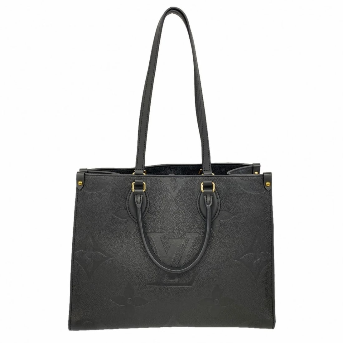 LOUIS VUITTON MONOGRAM EMPREINTE ONTHEGO MM TOTE BAG NOIR: Louis Vuitton Monogram Empreinte OnTheGo MM Tote Bag Noir Brand: Louis Vuitton Type/Style: Tote bag Material: None Color: Noir Size: (HxWxD)26.5cm x 34cm x 15cm / 10.43'' x 13.38'' x 5.9'' Accesso