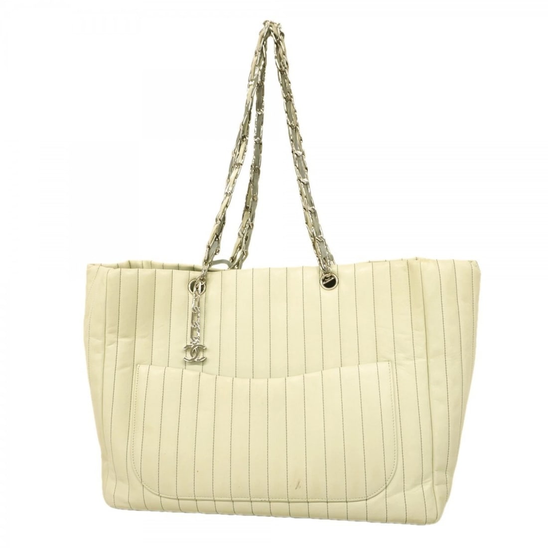 CHANEL TOTE BAG/CHAIN NEW MADEMOISELLE LAMBSKIN PALE GREEN (1 of 4)