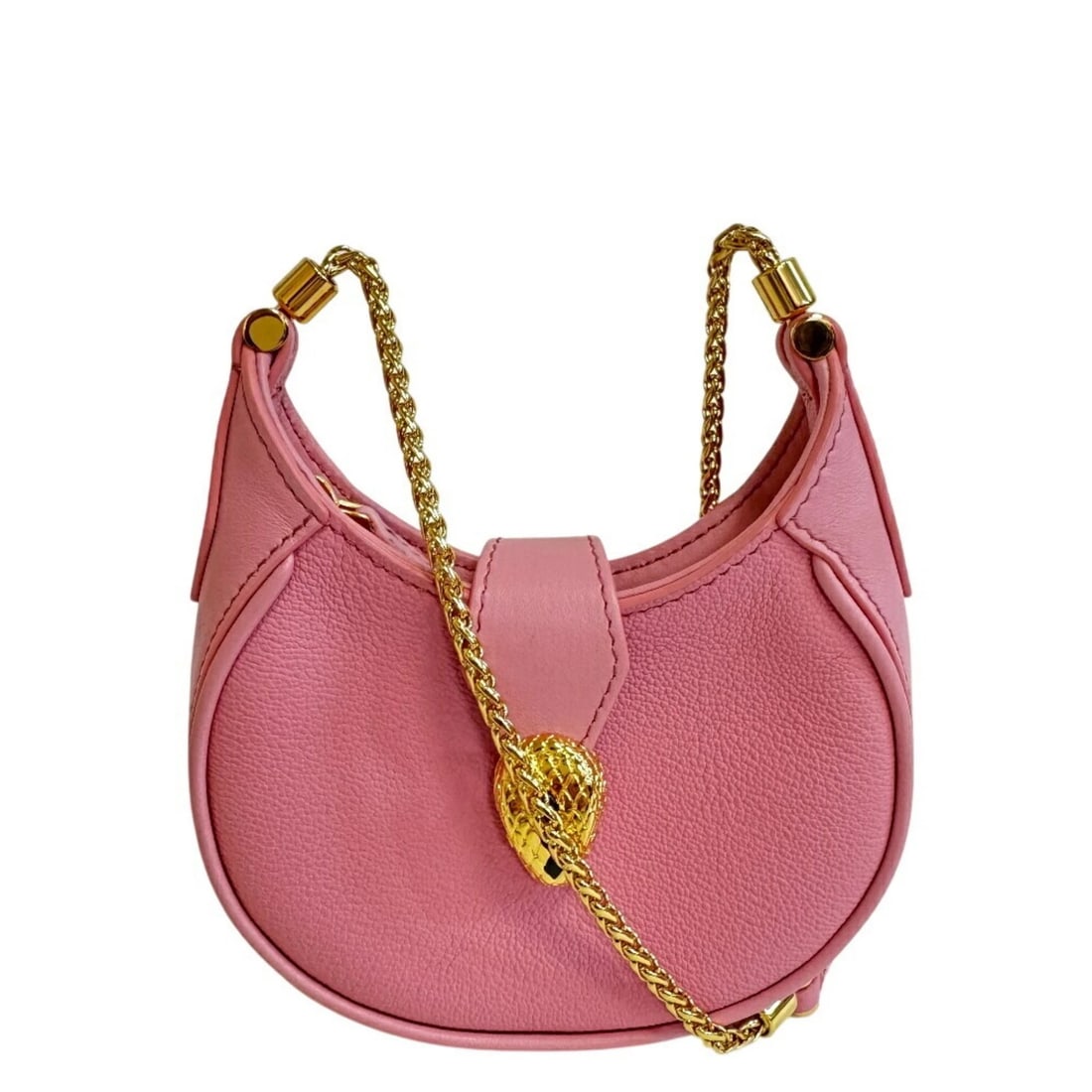 BVLGARI ELLIPSE MICRO CHAIN SHOULDER BAG, SNAKE SERPENTI PINK: BVLGARI Ellipse Micro Chain Shoulder Bag, Snake Serpenti Pink Brand: Bvlgari Type/Style: Shoulder bag Material: Leather Color: Pink Size: (HxWxD)13cm x 13cm x 3cm / 5.11'' x 5.11'' x 1.18'' Access