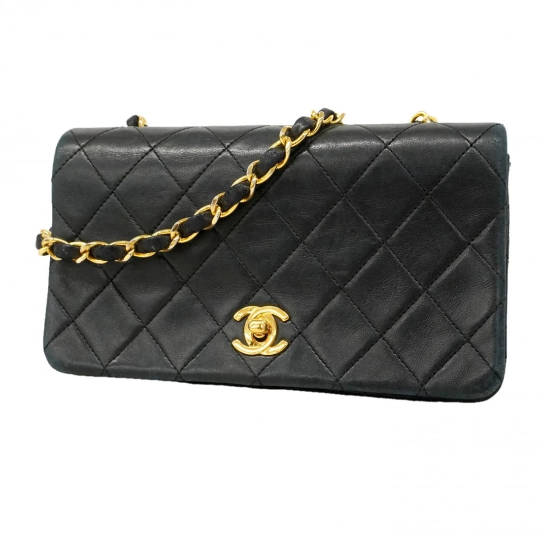 CHANEL MATELASSE CHAIN SHOULDER BAG, LAMBSKIN, BLACK: Chanel Matelasse Chain Shoulder Bag, Lambskin, Black Brand: Chanel Type/Style: Shoulder bag Material: Leather Color: Black Size: (HxWxD)12cm x 19cm x 6cm / 4.72'' x 7.48'' x 2.36'' Accessories: No