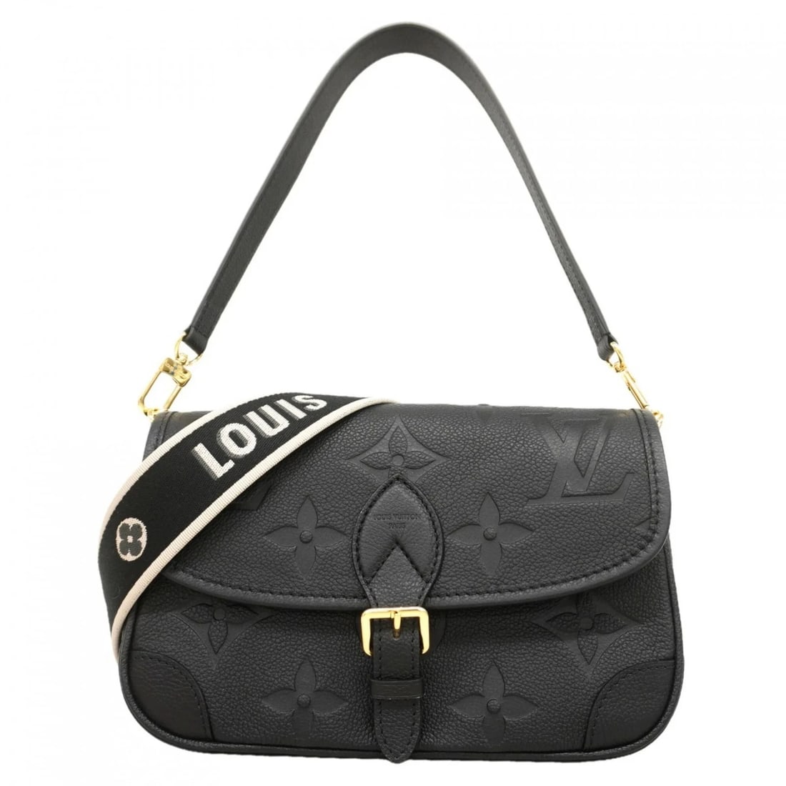 LOUIS VUITTON MONOGRAM EMPREINTE DIANE SHOULDER BAG NOIR: Louis Vuitton Monogram Empreinte Diane Shoulder Bag Noir Brand: Louis Vuitton Type/Style: Shoulder bag Material: None Color: Noir Size: (HxWxD)18cm x 25.5cm x 9.5cm / 7.08'' x 10.03'' x 3.74'' Acc