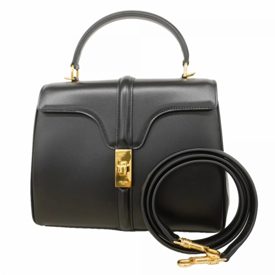 CELINE HANDBAG, SEIZE LEATHER, BLACK, 2-WAY BAG FOR WOMEN: Celine handbag, Seize leather, black, 2-way bag for women Brand: Celine Type/Style: Handbag Material: Leather Color: Black Size: (HxWxD)19cm x 23cm x 10cm / 7.48'' x 9.05'' x 3.93'' Accessories: N
