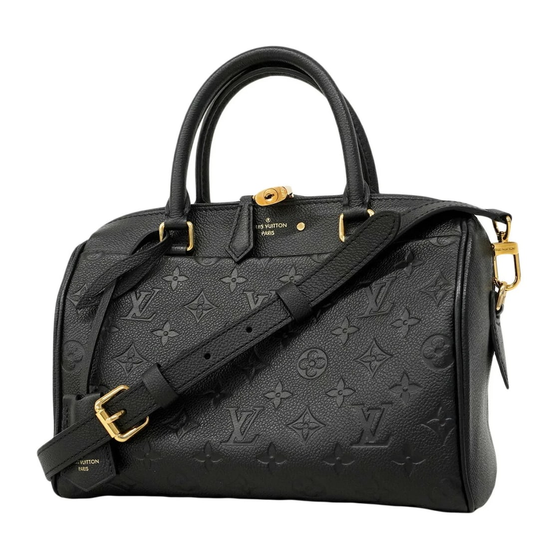 LOUIS VUITTON MONOGRAM EMPREINTE SPEEDY BANDOULIERE 25 NM HANDBAG: Louis Vuitton Monogram Empreinte Speedy Bandouliere 25 NM Handbag Brand: Louis Vuitton Type/Style: Handbag Material: None Color: Noir Size: (HxWxD)21cm x 26.5cm x 15.5cm / 8.26'' x 10.43'' x 6.1''
