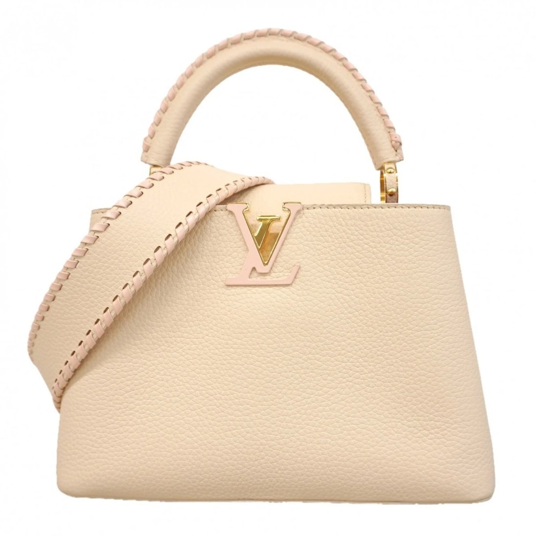 LOUIS VUITTON CAPUCINES BB HANDBAG, CREAM, 2-WAY BAG FOR WOMEN. (1 of 4)