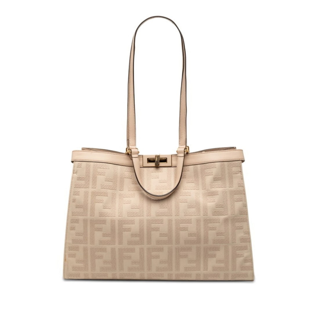 FENDI ZUCCA PEEKABOO X TOTE SHOULDER BAG BEIGE CANVAS (1 of 3)