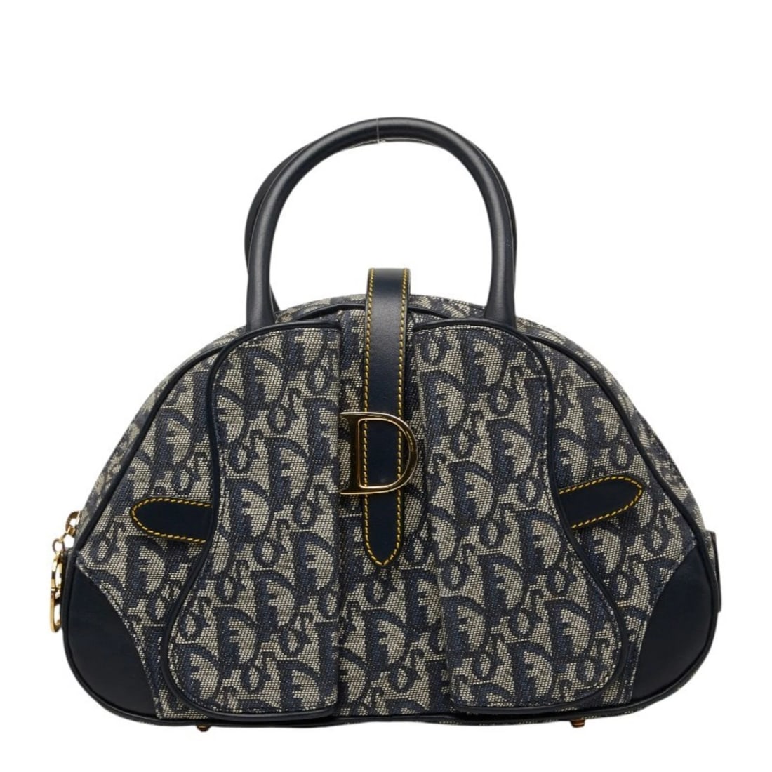 CHRISTIAN DIOR TROTTER HANDBAG, NAVY CANVAS LEATHER, .: Christian Dior Trotter handbag, navy canvas leather, . Brand: Christian Dior Type/Style: Handbag Material: Canvas,Leather Color: Navy Size: (HxWxD)17.5cm x 27.5cm x 8cm / 6.88'' x 10.82'' x 3.14''