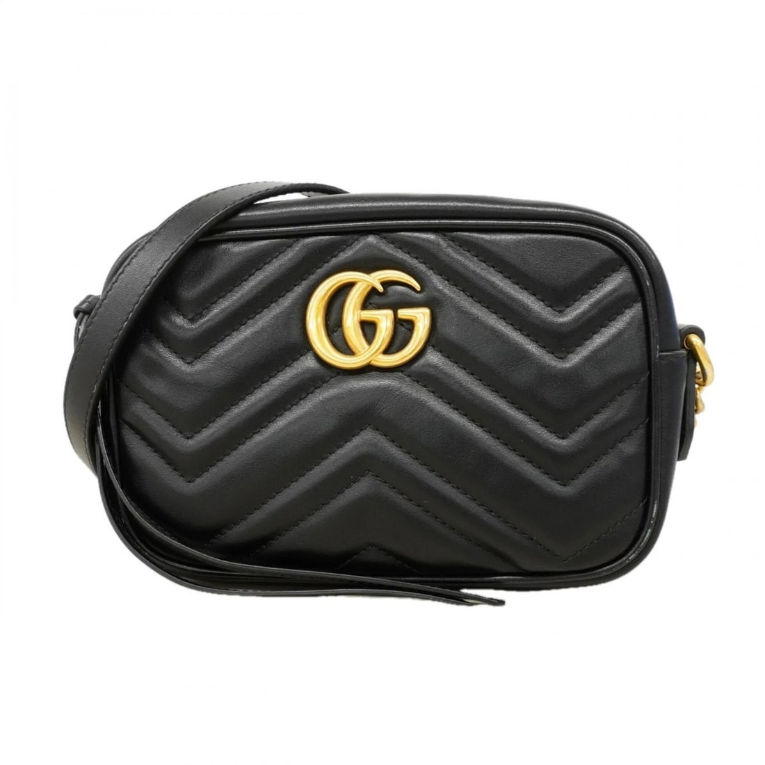 GUCCI GG MARMONT SHOULDER BAG LEATHER BLACK: Gucci GG Marmont Shoulder Bag Leather Black Brand: Gucci Type/Style: Shoulder bag Material: Leather Color: Black Size: (HxWxD)12.5cm x 18cm x 5.5cm / 4.92'' x 7.08'' x 2.16'' Accessories: None