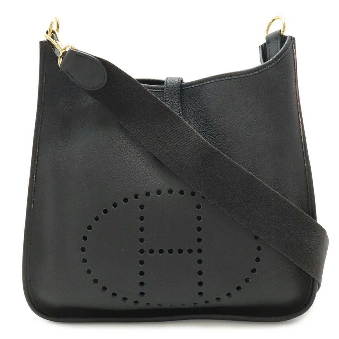 HERMES EVELYNE I GM SHOULDER BAG, TAURILLON CLEMENCE LEATHER: HERMES Evelyne I GM Shoulder Bag, Taurillon Clemence Leather Brand: Hermes Type/Style: Shoulder bag Material: Leather Color: Black Size: (HxWxD)31cm x 32cm x 9cm / 12.2'' x 12.59'' x 3.54'' Access