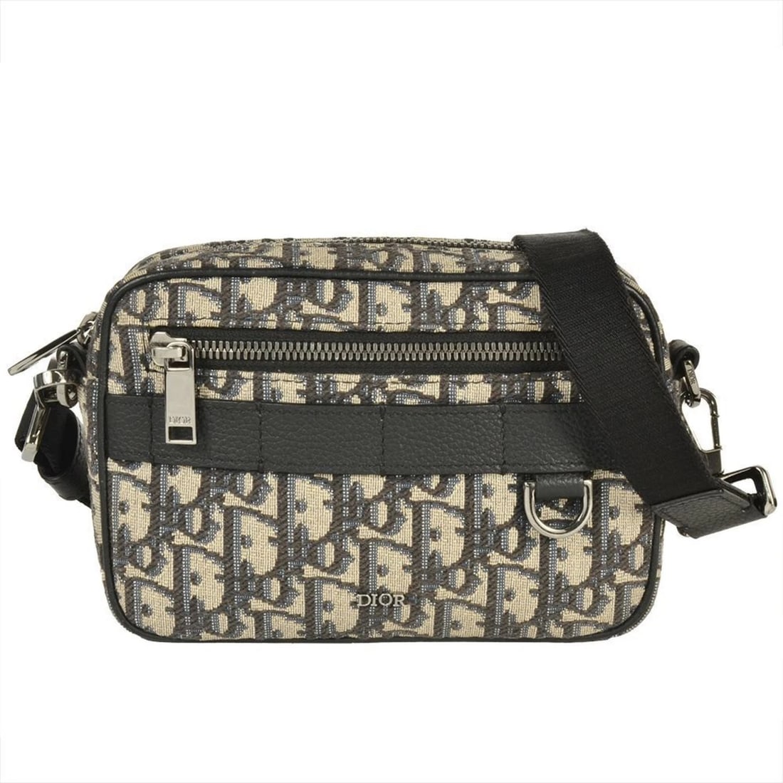 CHRISTIAN DIOR SAFARI MINI SHOULDER BAG, COTTON: Christian Dior Safari Mini Shoulder Bag, Cotton Brand: Christian Dior Type/Style: Shoulder bag Material: Cotton , Fabric , Leather Color: Beige,Black Size: (HxWxD)12.5cm x 18cm x 4.5cm / 4.92'' x 7.08