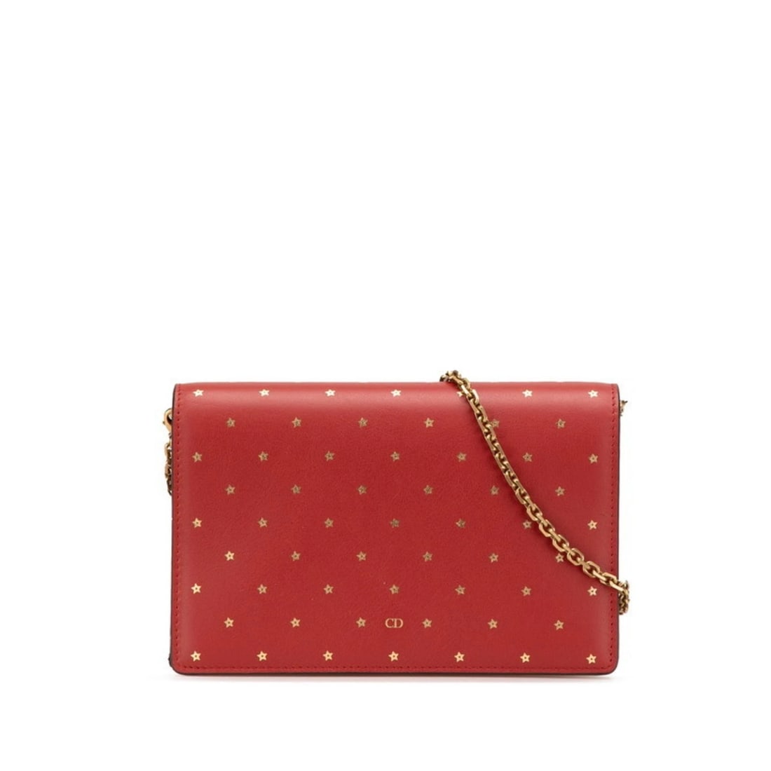 CHRISTIAN DIOR STAR CHAIN WALLET SHOULDER BAG RED GOLD: Christian Dior Star Chain Wallet Shoulder Bag Red Gold Brand: Christian Dior Type/Style: Shoulder bag Material: Leather Color: Gold,Red Color Size: (HxWxD)12cm x 19cm x 2.5cm / 4.72'' x 7.48'' x 0.98'