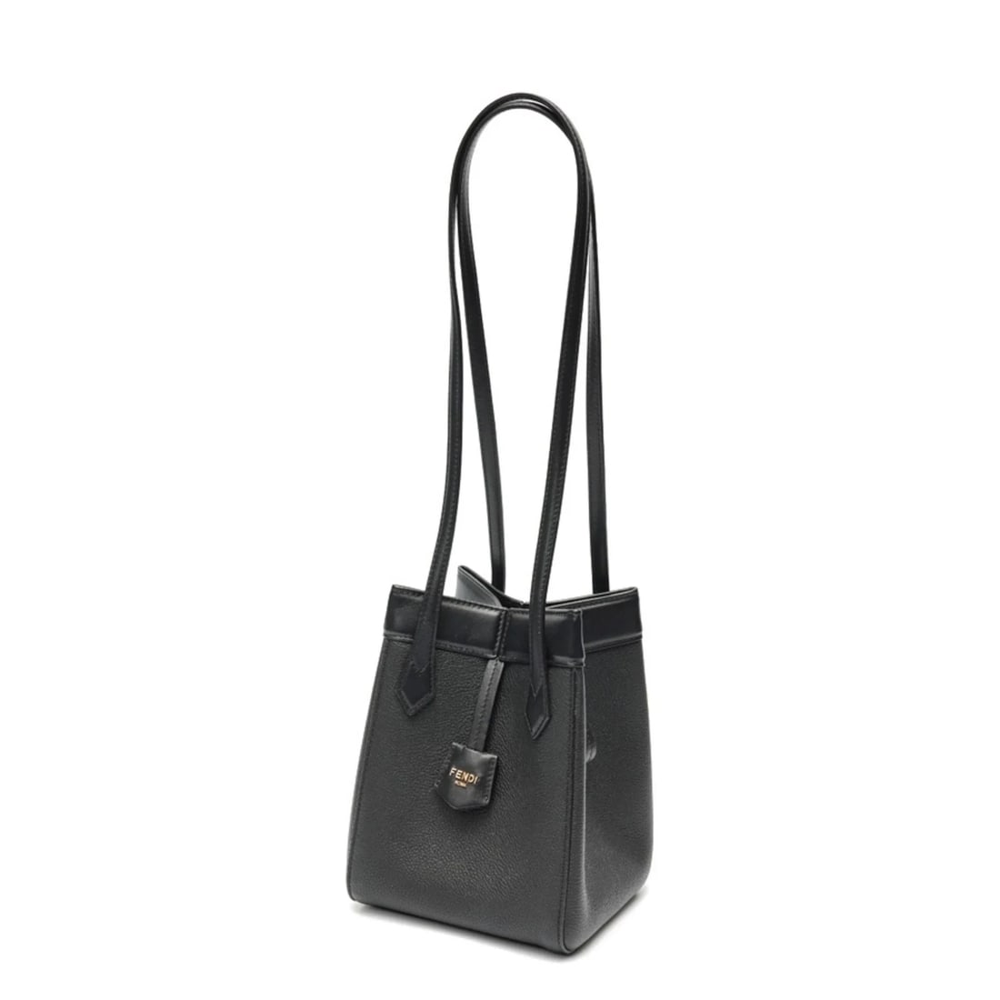 FENDI ORIGAMI MINI SHOULDER BAG, FULL GRAIN LEATHER, BLACK: Fendi Origami Mini Shoulder Bag, Full Grain Leather, Black Brand: Fendi Type/Style: Shoulder bag Material: Leather Color: Black Size: (HxWxD)18.5cm x 15cm x 15cm / 7.28'' x 5.9'' x 5.9'' Accessori