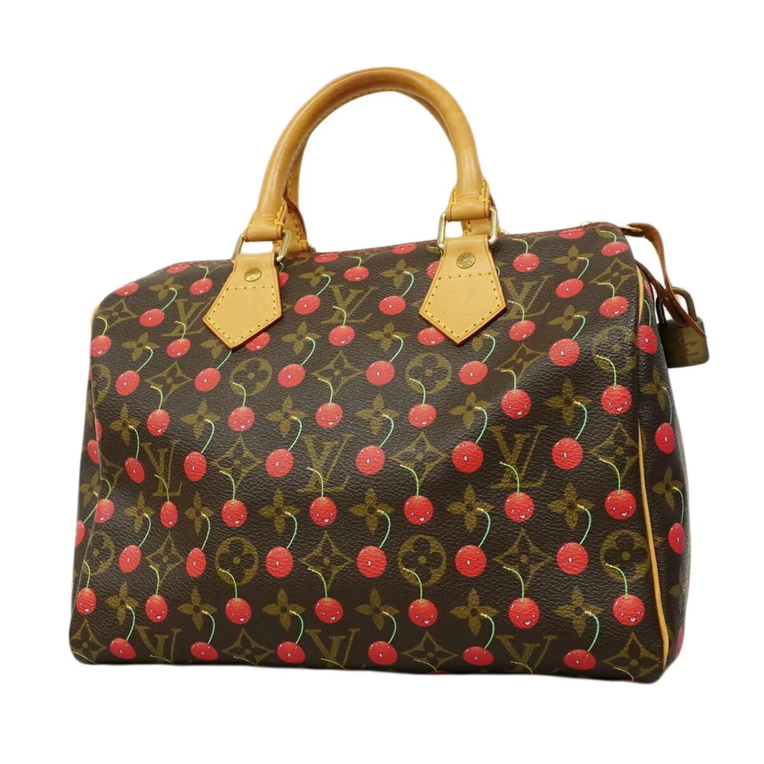 LOUIS VUITTON MONOGRAM CHERRY HANDBAG, TAKASHI MURAKAMI SPEEDY 25: Louis Vuitton Monogram Cherry Handbag, Takashi Murakami Speedy 25 Brand: Louis Vuitton Type/Style: Handbag Material: None Color: Brown,Red Color Size: (HxWxD)18cm x 25cm x 15cm / 7.08'' x 9.84'' x 5.9