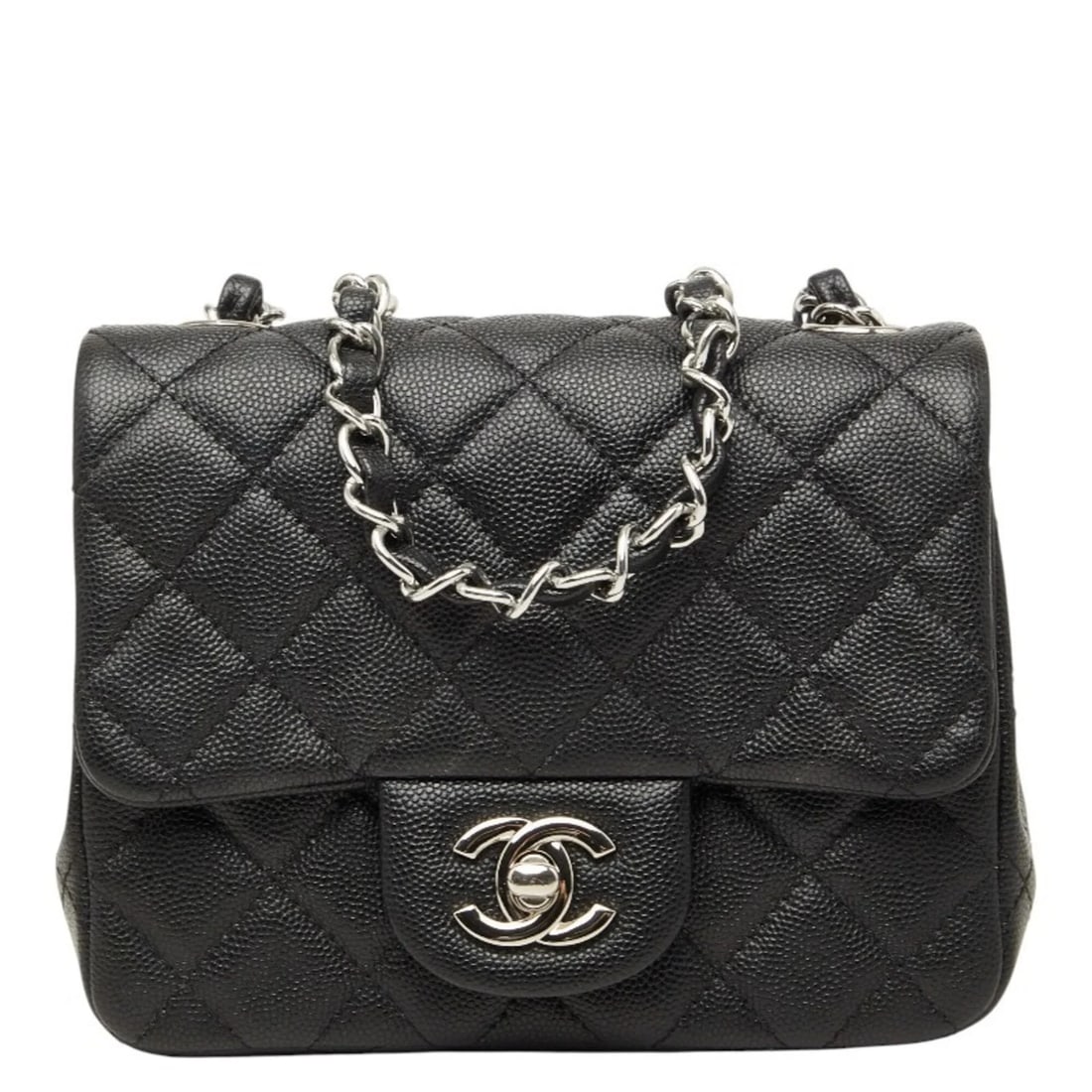 CHANEL MINI MATELASSE 17 COCO MARK CHAIN SHOULDER BAG HANDBAG: Chanel Mini Matelasse 17 Coco Mark Chain Shoulder Bag Handbag Brand: Chanel Type/Style: Handbag, Pochette, Pouch, Shoulder bag Material: Grained Calfskin Color: Black Size: (HxWxD)13cm x 16.5cm x 8cm 