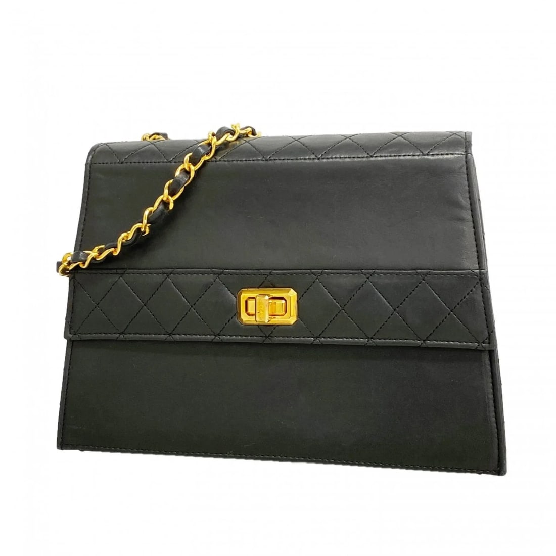 CHANEL MATELASSE CHAIN SHOULDER BAG, LAMBSKIN, BLACK,: Chanel Matelasse Chain Shoulder Bag, Lambskin, Black, Brand: Chanel Type/Style: Shoulder bag Material: Leather Color: Black Size: (HxWxD)18cm x 23cm x 7.5cm / 7.08'' x 9.05'' x 2.95'' Accessories:
