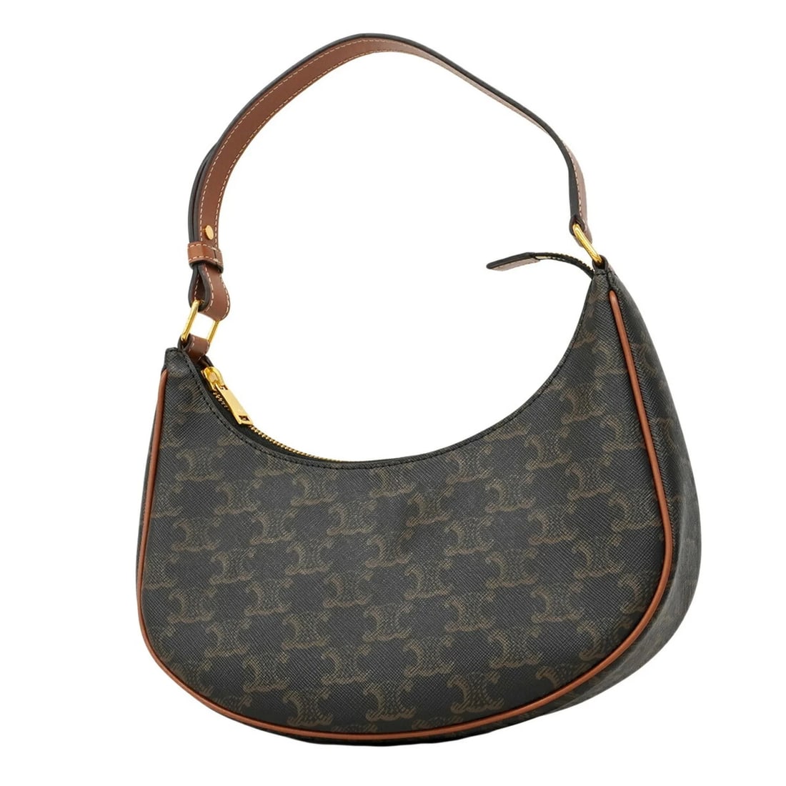 CELINE TRIOMPHE AVA HANDBAG, BROWN AND BLACK, FOR WOMEN: Celine Triomphe Ava handbag, brown and black, for women Brand: Celine Type/Style: Handbag Material: PVC Color: Black,Brown Size: (HxWxD)12.5cm x 24.5cm x 7cm / 4.92'' x 9.64'' x 2.75'' Accessories