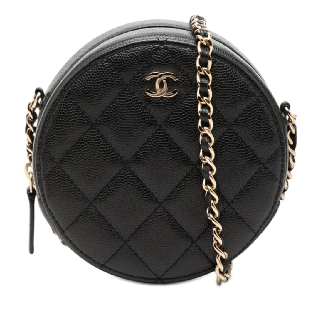CHANEL COCO MARK MATELASSE CHAIN SHOULDER BAG BLACK CAVIARSKIN: Chanel Coco Mark Matelasse Chain Shoulder Bag Black CaviarSkin Brand: Chanel Type/Style: Shoulder bag Material: Grained Calfskin Color: Black Size: (HxWxD)12cm x 12cm x 6cm / 4.72'' x 4.72'' x 2.36'' 