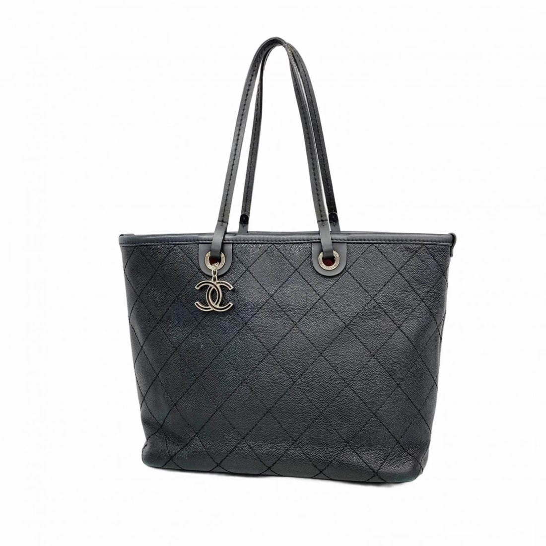 CHANEL TOTE BAG, CAVIARSKINLEATHER, BLACK, (1 of 4)