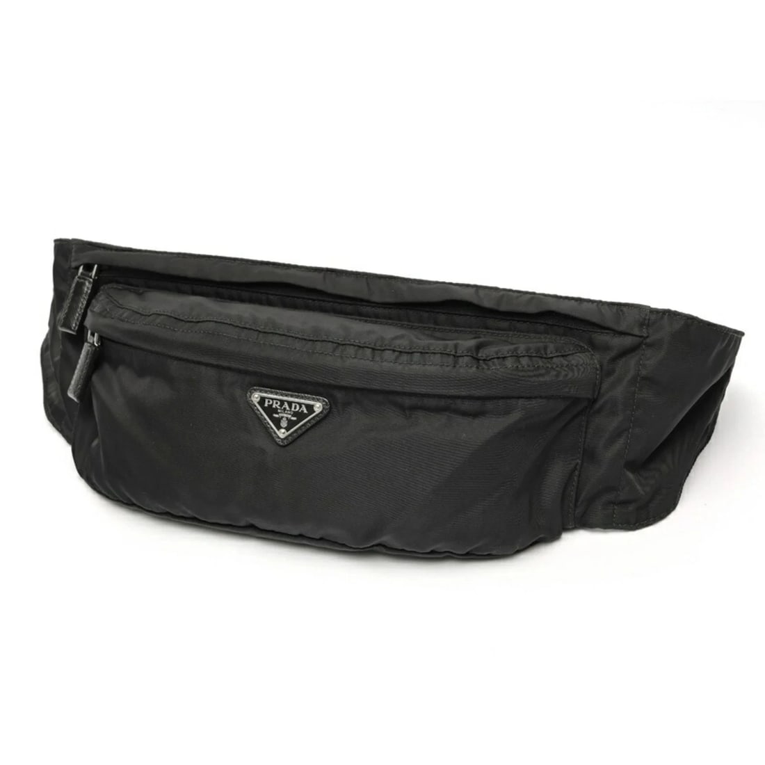 PRADA NYLON BELT BAG BODY BLACK: PRADA Nylon Belt Bag Body Black Brand: Prada Type/Style: Fanny pack Material: Fabric Color: Black Size: (HxWxD)12.5cm x 34cm x 6cm / 4.92'' x 13.38'' x 2.36'' Accessories: None Accessories Notice: