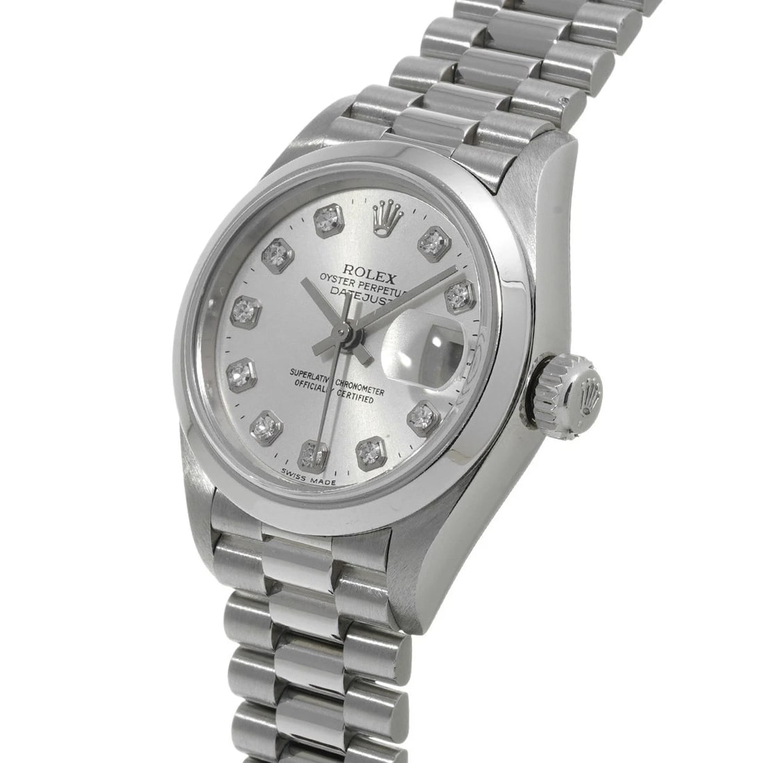 ROLEX SILVER/DIAMOND WATCH - 2