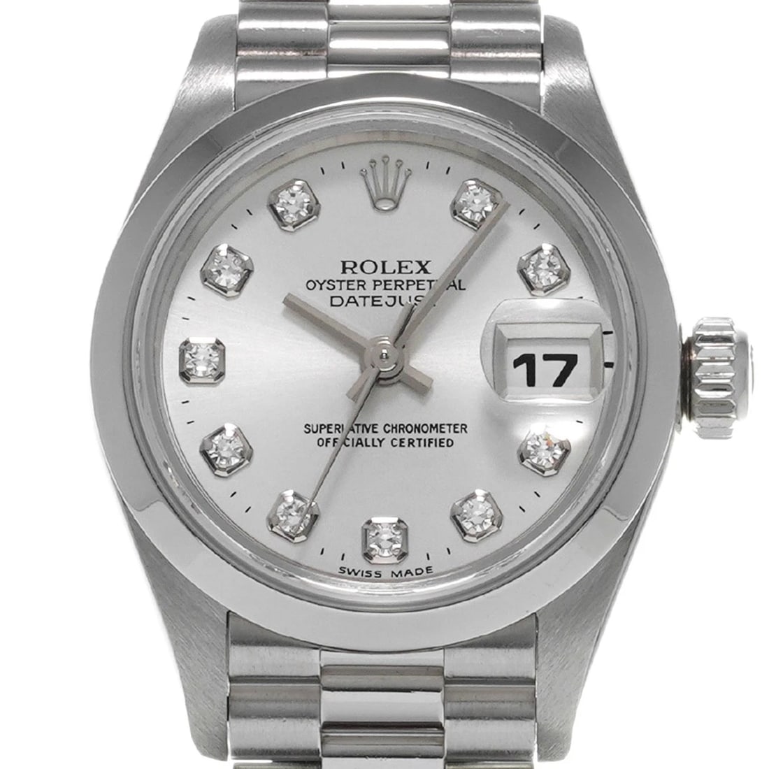 ROLEX SILVER/DIAMOND WATCH - 4
